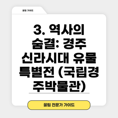 3. 역사의 숨결: 경주 신라시대 유물 특별전 (국립경주박물관)
