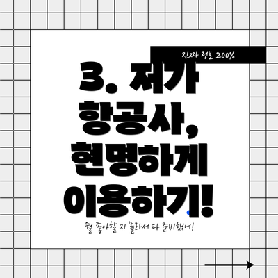 3. 저가 항공사, 현명하게 이용하기!