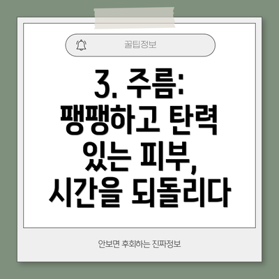 3. 주름: 팽팽하고 탄력 있는 피부, 시간을 되돌리다