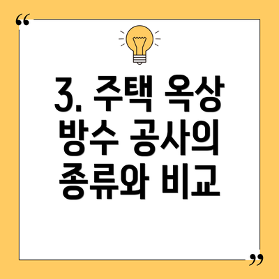 3. 주택 옥상 방수 공사의 종류와 비교