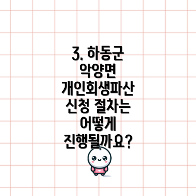 3. 하동군 악양면 개인회생파산 신청 절차는 어떻게 진행될까요?