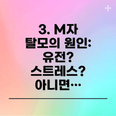 3. M자 탈모의 원인: 유전? 스트레스? 아니면…