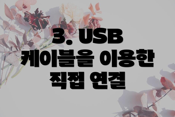 3. USB 케이블을 이용한 직접 연결