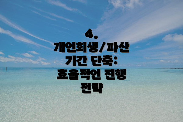 4. 개인회생/파산 기간 단축: 효율적인 진행 전략