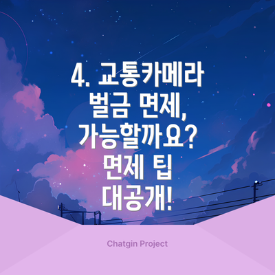 4. 교통카메라 벌금 면제, 가능할까요?  면제 팁 대공개!