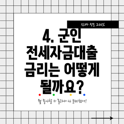 4. 군인 전세자금대출 금리는 어떻게 될까요?