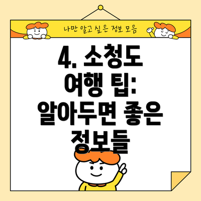 4. 소청도 여행 팁: 알아두면 좋은 정보들