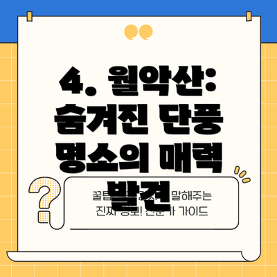 4. 월악산: 숨겨진 단풍 명소의 매력 발견
