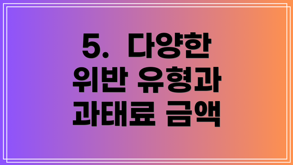 5.  다양한 위반 유형과 과태료 금액