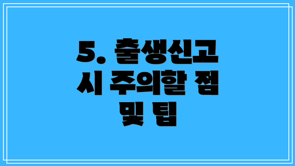 5. 출생신고 시 주의할 점 및 팁