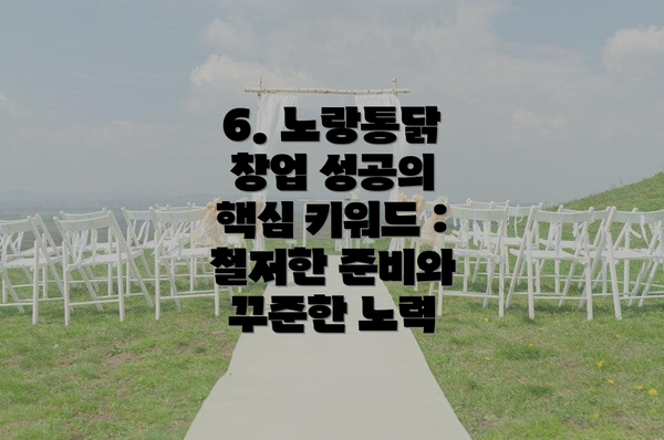 6. 노랑통닭 창업 성공의 핵심 키워드 : 철저한 준비와 꾸준한 노력