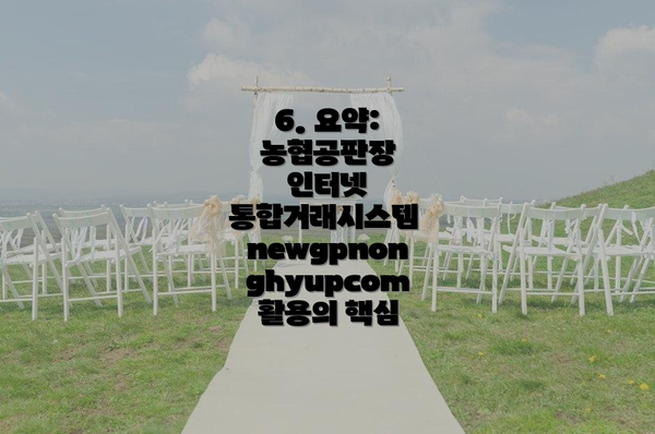 6. 요약:  농협공판장 인터넷 통합거래시스템 newgpnonghyupcom 활용의 핵심
