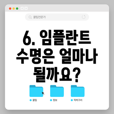 6. 임플란트 수명은 얼마나 될까요?