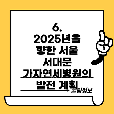 6. 2025년을 향한 서울 서대문 가자연세병원의 발전 계획